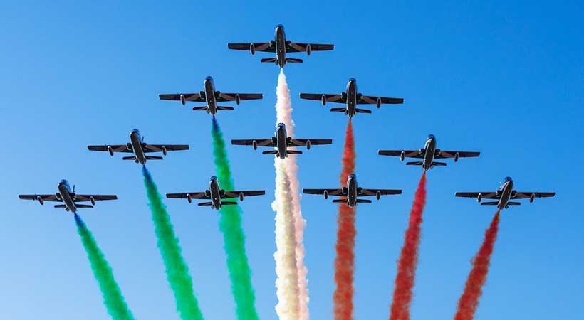 Frecce Tricolori flyover of Newport